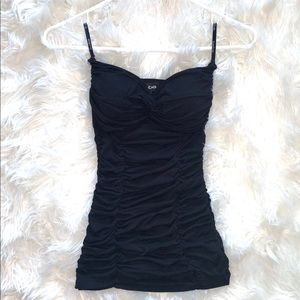 Bebe black ruched tube top